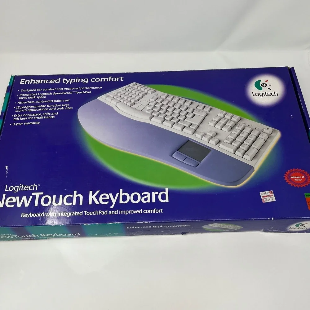 Logitech NewTouch Keyboard SK-6000L Y-SC4 PS/2 Ergonomic w/ Touchpad & Box Teste